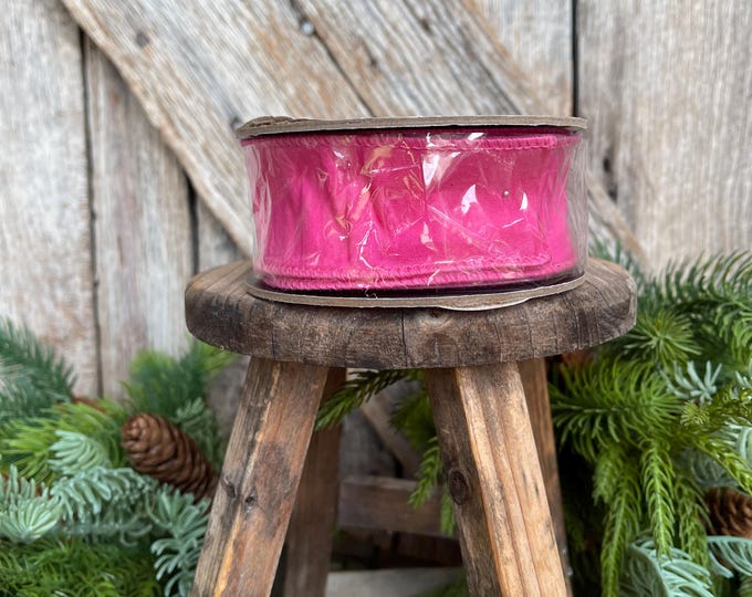 1.5" Hot Pink Wired Ribbon, D. Stevens Ribbon, Wired Ribbon, Destash Ribbon, Ribbon for Fall, Ribbon for Bows
