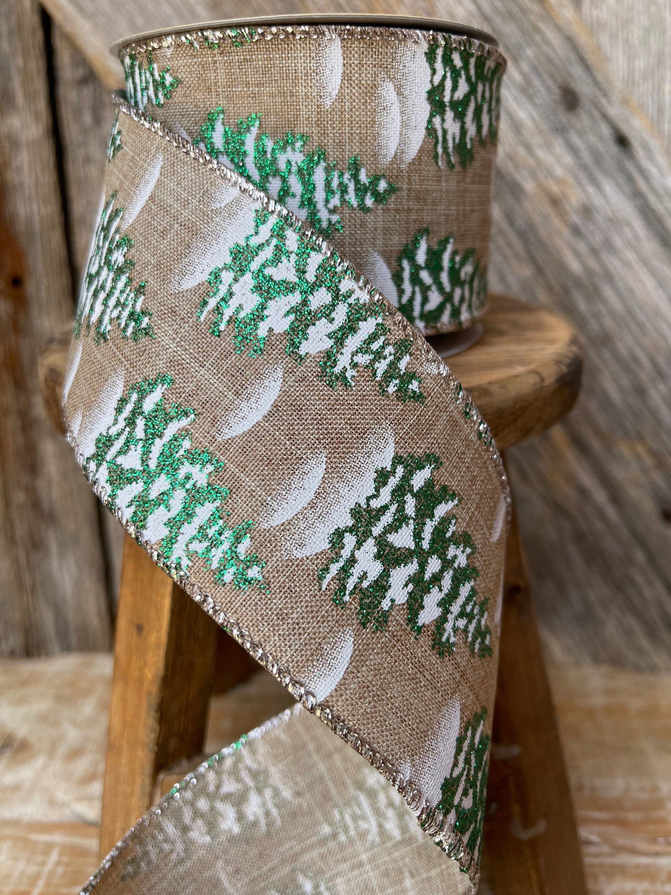 10 yards, Wired ribbon, Christmas ribbon, farmhouse ribbon, Christmas ...