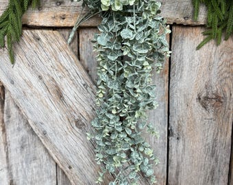 32" Eucalyptus Hanging Bush, Artificial Greenery Bush, Hanging Greenery Bush, Hanging Eucalyptus Bush, 82538-FROSTED, wreath supply, floral