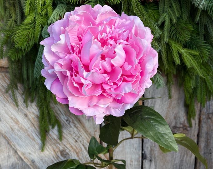 28" Pink Peony Floral Stem