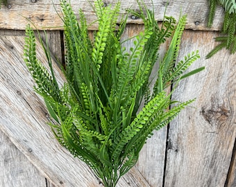 21" Button Fern Greenery Bush, Beaded Leaf Bush, Green Beaded Leaf Bush, Greenery Bush, Artificial Greenery, 84964
