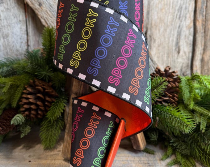 4" Spooky Halloween Ribbon, Designer Halloween Ribbon