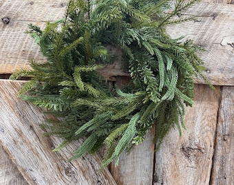 20" Real Touch Pine Wreath, Pine Mix Artificial Wreath