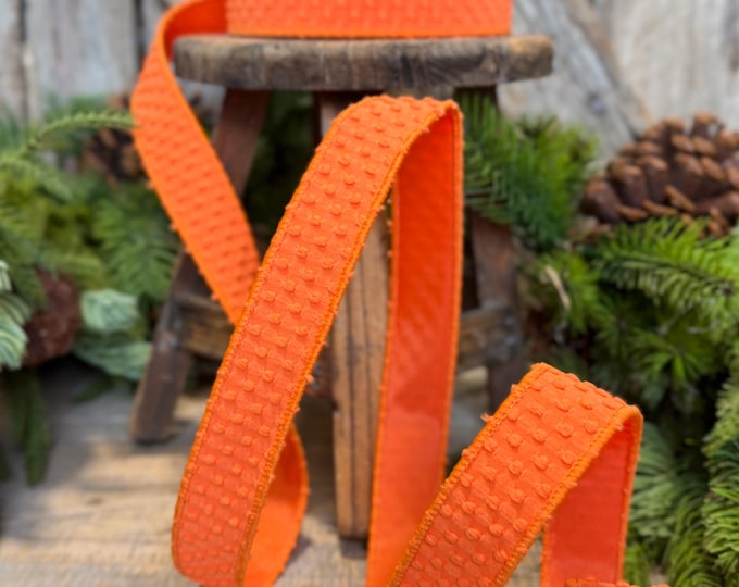 1" Orange Goosebumps Ribbon, Farrisilk Ribbon, Halloween Ribbon, HR025-52