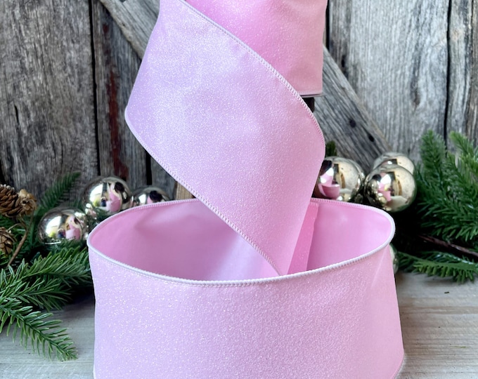 4” Pink Sugar Candy Ribbon, Farrisilk ribbon, wired ribbon, Christmas Ribbon, Candy Land Ribbon, pink ribbon, Christmas tree ribbon