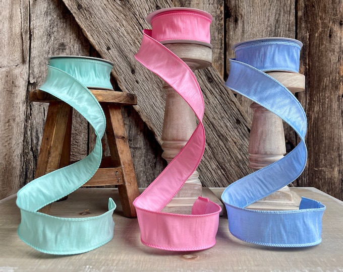 10 Yards, 1.5 inch dupioni ribbon, designer ribbon, spring ribbon, summer ribbon, wreath supply, floral supply, jewel tones