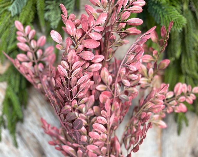 Mauve Pink Hemlock Greenery Bush: 21" Christmas & Fall Filler