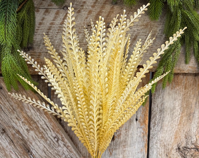 18" Fall Beaded Greenery Bush, Wheat Colored Greenery Bush, Fall Greenery
