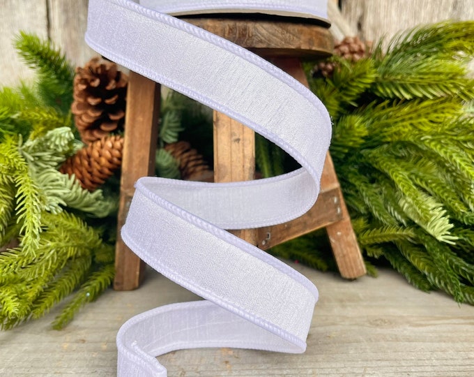 1" White Dupion Ribbon, Farrisilk Ribbon, Wired Ribbon, White Ribbon, Spring Ribbon, Fall Ribbon, Designer Ribbon, Wedding, RK608-43