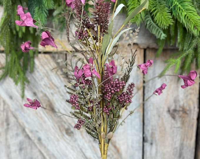 24" Puprle Fall Filler Bush, 60919, Fall 60919, Purple Greenery Bush, Fall Greenery Bush, Fall Wreath Supply, 63048-PU