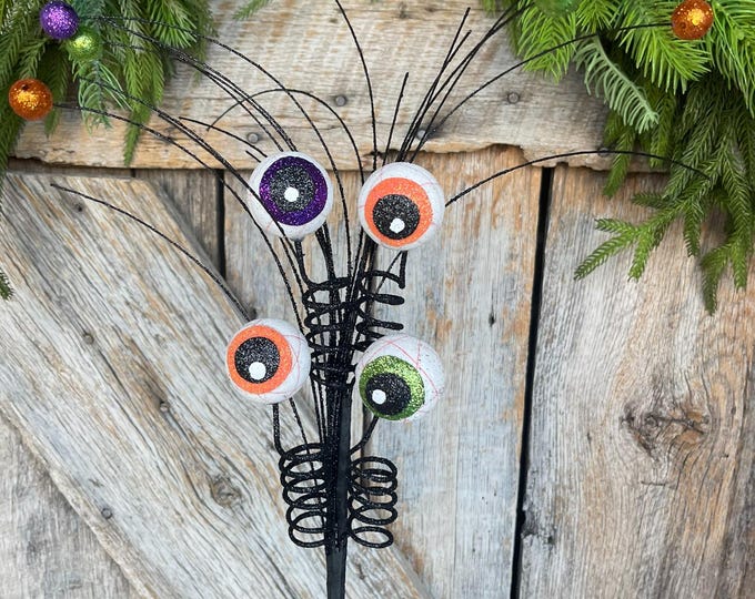 23" Eyeball Spray, Halloween Eyeball Spray, Halloween Spray, Halloween Pick, Halloween Floral, Halloween Wreath Supply, EyeBall Decor