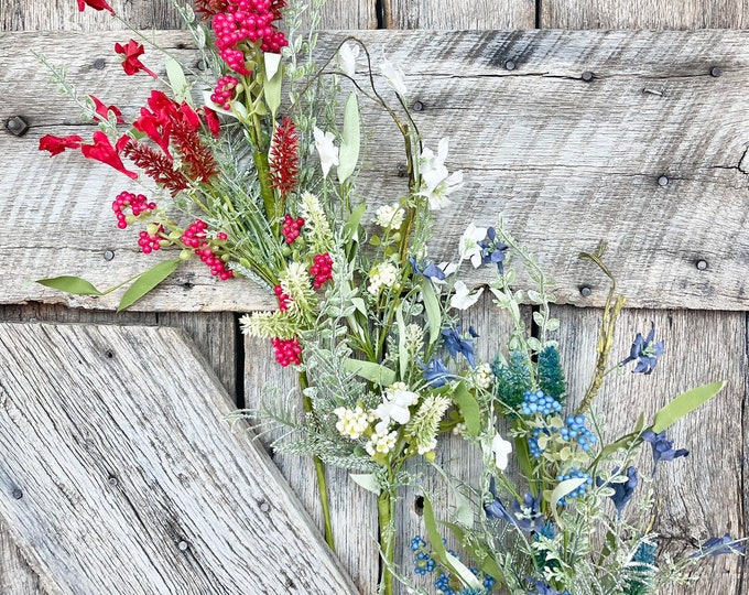 60919, 23" Red White Blue Lavender Floral Spray, Floral Filler Supply, Wreath Supply, Floral Supply, Hand Tied Floral