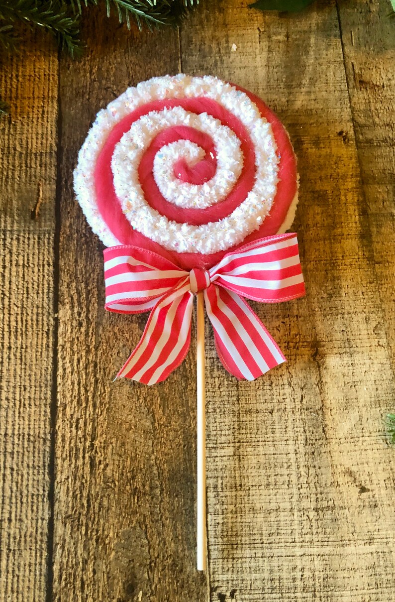 Pink ANd WHite LOllipops FUzzy lOllipops SWiRl lOllipop | Etsy