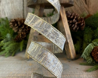 1" Pewter RIbbon, Farrisilk Ribbon, 1" Smokey Quartz Ribbon, Silver Ribbon, Gunmetal Color Ribbon, Designer Ribbon,Christmas Ribbon,RS129-18