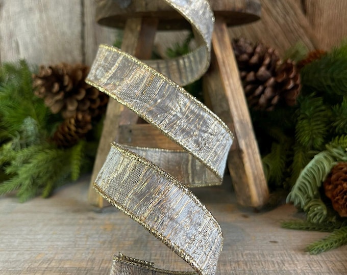 1" Pewter RIbbon, Farrisilk Ribbon, 1" Smokey Quartz Ribbon, Silver Ribbon, Gunmetal Color Ribbon, Designer Ribbon,Christmas Ribbon,RS129-18