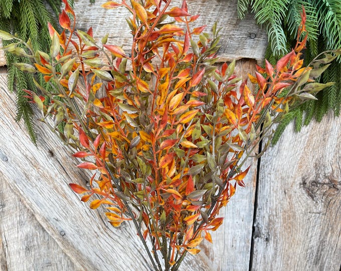 18" Similax Fall Greenery Bush, Fall Greenery, Artifical Greenery, Fall Wreath Supply, Fall Floral Supply, Fall Plastic greenery, 81834