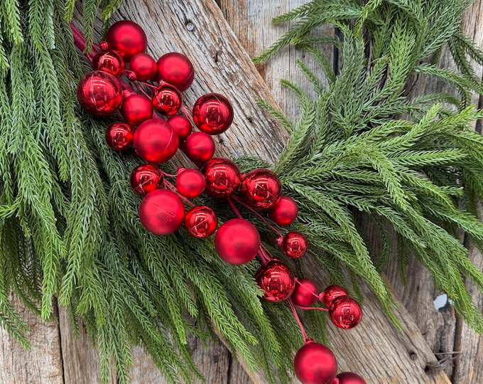 30" Red Ornament Ball Spray