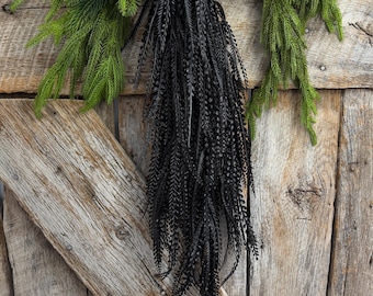 36" Black Beaded Greenery Bush, Hanging Greenery Bush, Halloween Greenery, 57311BK