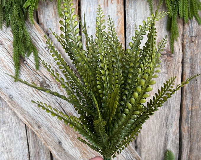 19" Button Fern Greenery Bush, Beaded Leaf Bush, Green Beaded Leaf Bush, Greenery Bush, Artificial Greenery, 83531
