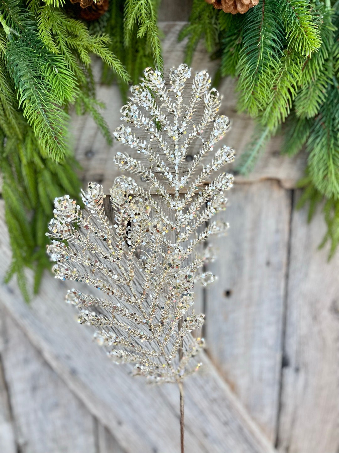 23 Ivory Christmas Plumes, Christmas Tree Spray, Christmas Tree Floral