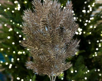 20" Champagne Gold Pine Bush, Gold Christmas SPray, Christmas Greenery, Gold Spray, Pine Spray, Artificial Greenery, 84345-CHAMP