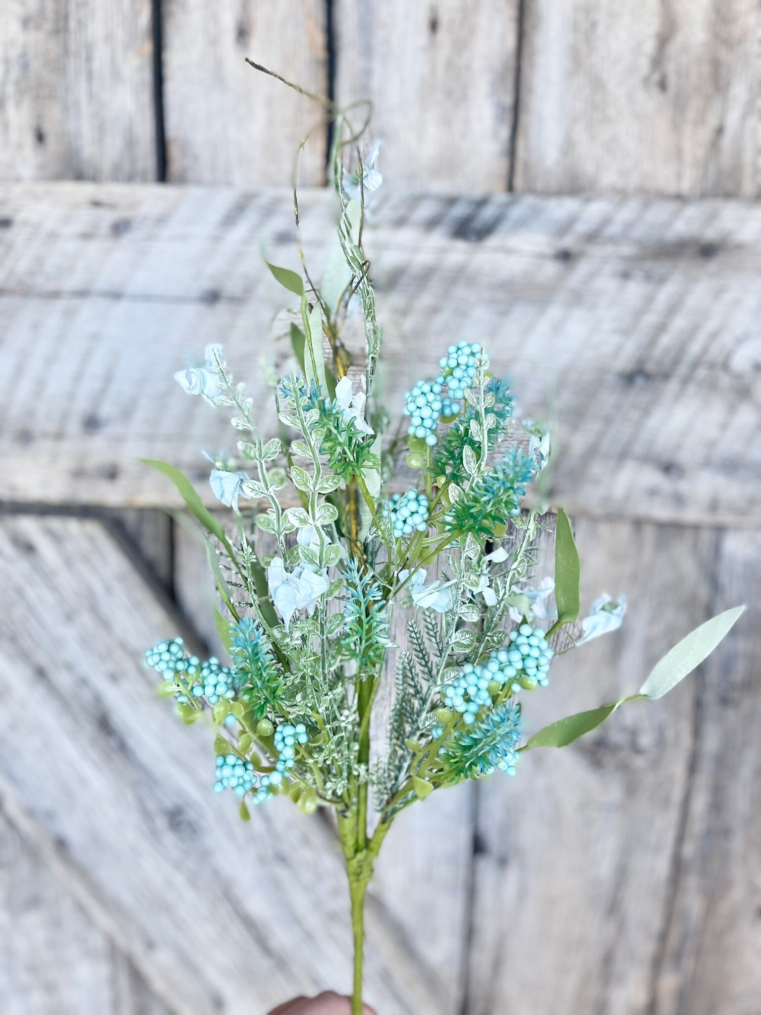 60919, 23" Turquoise Lavender Floral Spray, Floral Filler Supply, Wreath Supply, Floral Supply, Hand Tied Floral