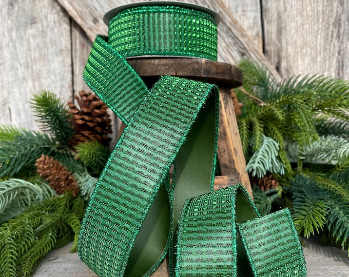 1.5" Emerald Green Ribbon, Christmas Ribbon, Green Ribbon, Christmas Tree RIbbon, Ribbon, Emerald Green Ribbon
