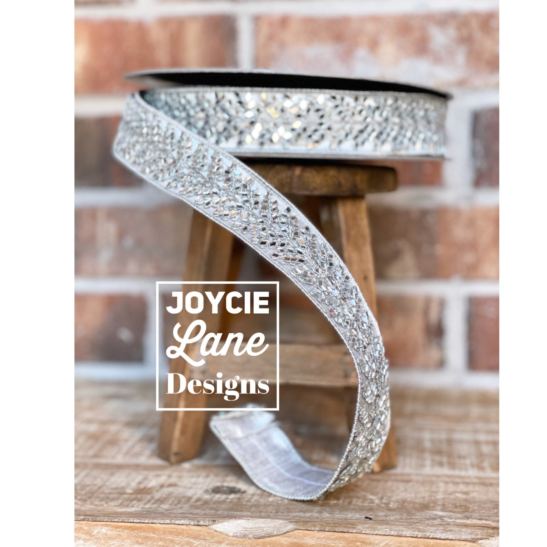 1.5 Dusty Blue Diamond Dust ribbon, Farrisilk ribbon, Dusty Blue Ribb –  Joycie Lane Designs