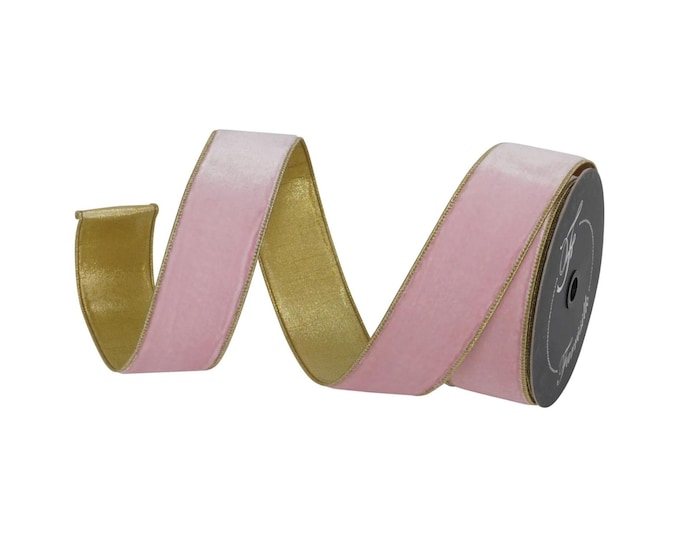 2.5" Baby Pink Flashy Velvet Ribbon, Farrisilk Velvet, Pink Velvet Ribbon, Wired Ribbon, Christmas Ribbon, Designer Ribbon, RG806-64