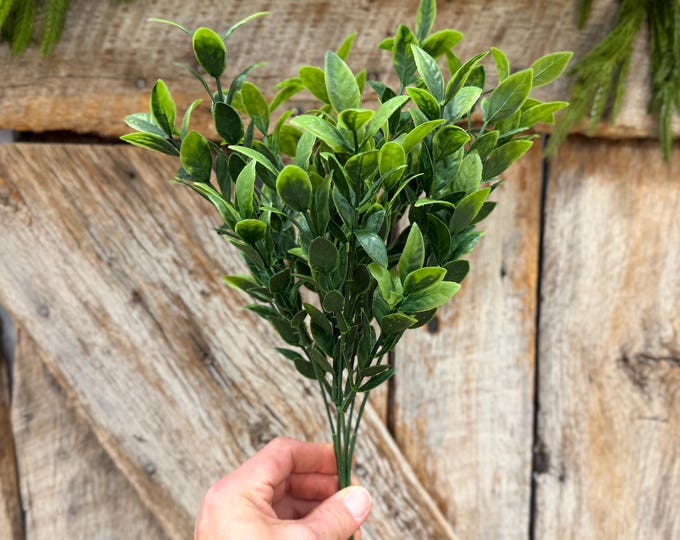 14" Baby Ruscus Greenery Bush,  Artificial Greenery Bush