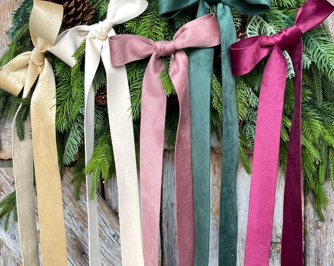 1.5" Burgundy Velvet Ribbon, Double Faced Velvet Ribbon, Unwired Velvet Ribbon