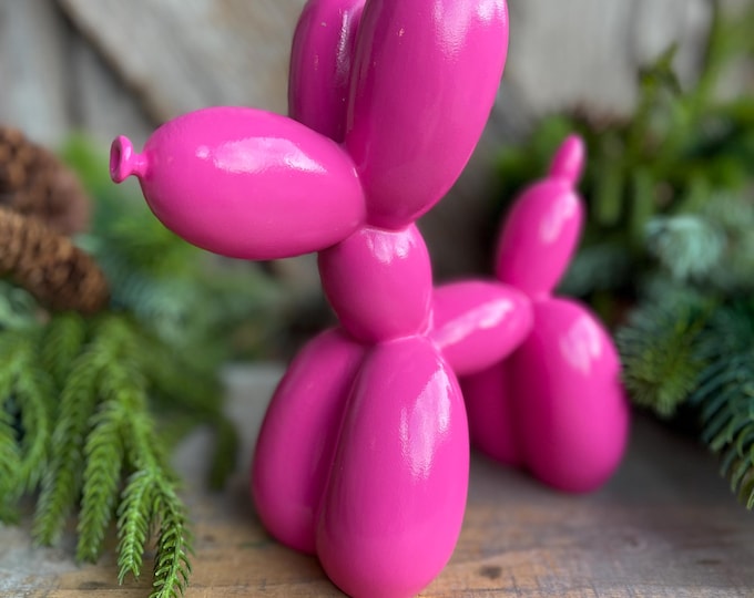 8" Pink Balloon Dog, Tabletop Decor