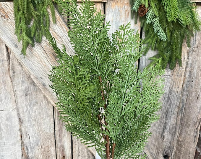 30" Cypress Pine Spray, Artificial Pine Spray, Christmas Greenery, Natural Touch Cypress Spray, Greenery, Real Touch, Pine Greenery, 84380