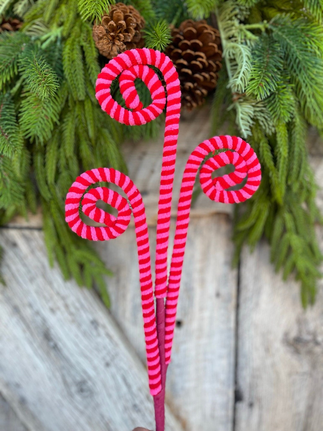 33 Pink and Red Curly Spray Christmas Tree Spray Etsy