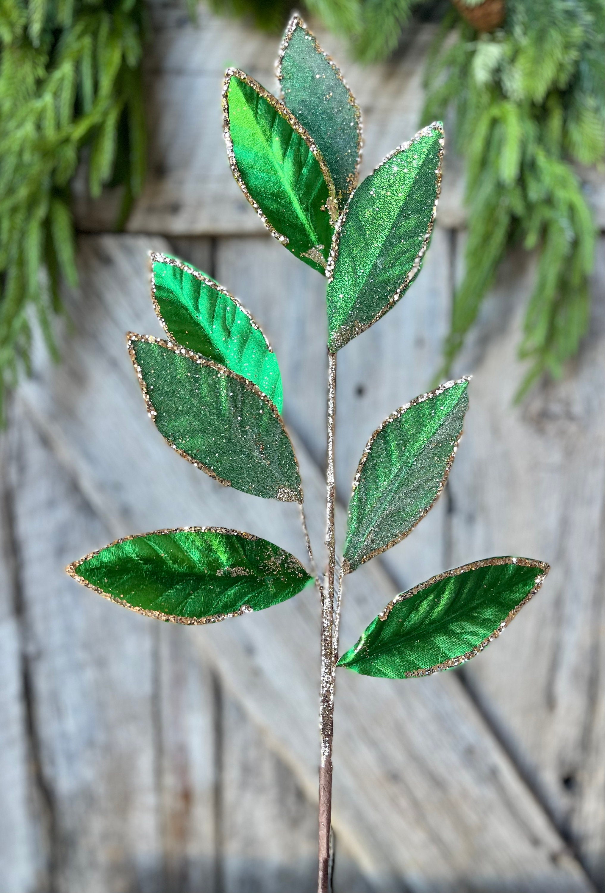 Green Christmas Spray, Christmas Leaves Spray, Christmas Floral Stem