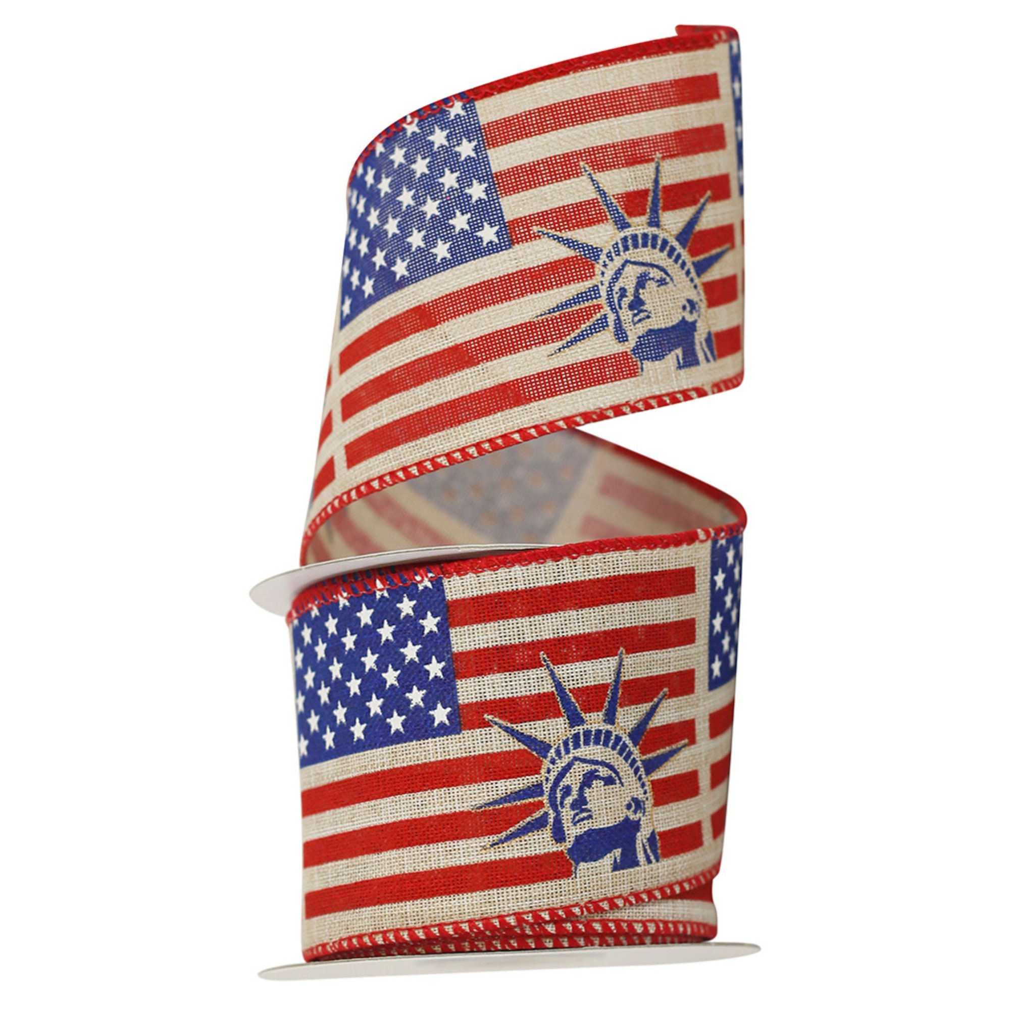 2.5 Lady Liberty Wired Ribbon, Patriotic Ribbon, 4th of July Ribbon