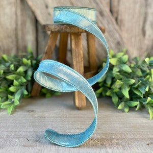 1&quot; Light Blue Luster RIbbon, Farrisilk Ribbon, Wired RIbbon, 1 inch ribbon, Designer Ribbon, Blue Ribbon, Wreath Supply, Craft Supply