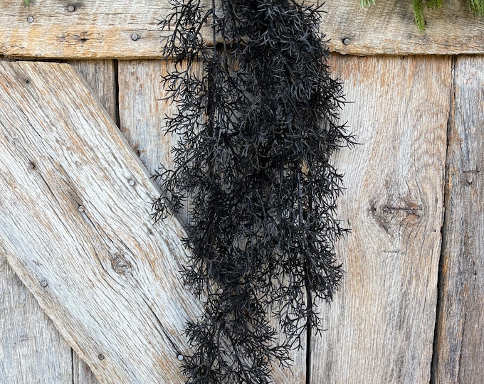 32" Black Hanging Cedar Bush, Halloween Greenery Bush, Hanging Halloween Bush, Black Greenery, Black Hanging Greenery, 57101BK