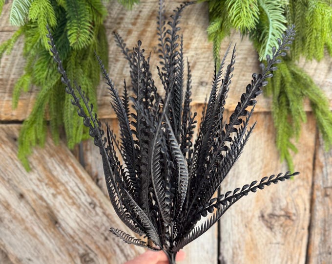 20" Black Beaded Greenery Bush, Halloween Greenery, Black Greenery, 57314BK