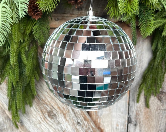 6" Silver Disco Ball Ornament