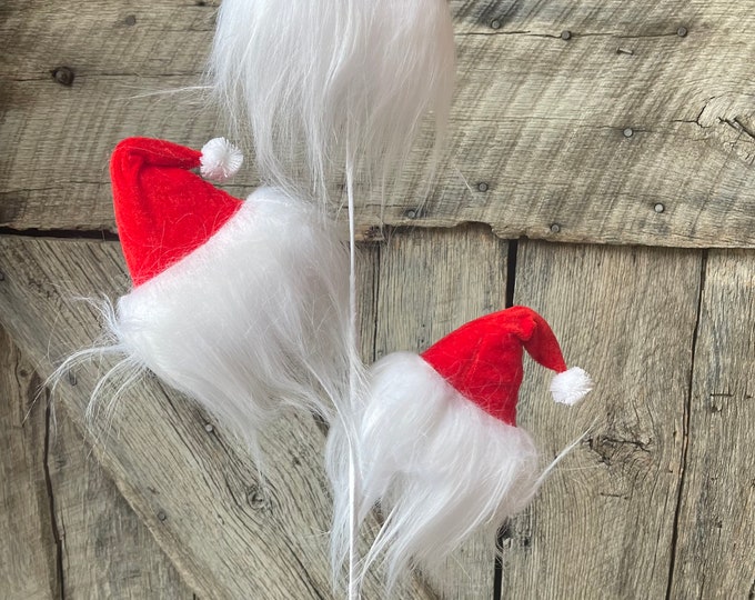 29" Santa Hat Spray, Red White Santa Hat Spray, Christmas Tree Topper, Santa Hat Decor, Wreath Supply, Christmas Craft, DIY, Christmas Spray