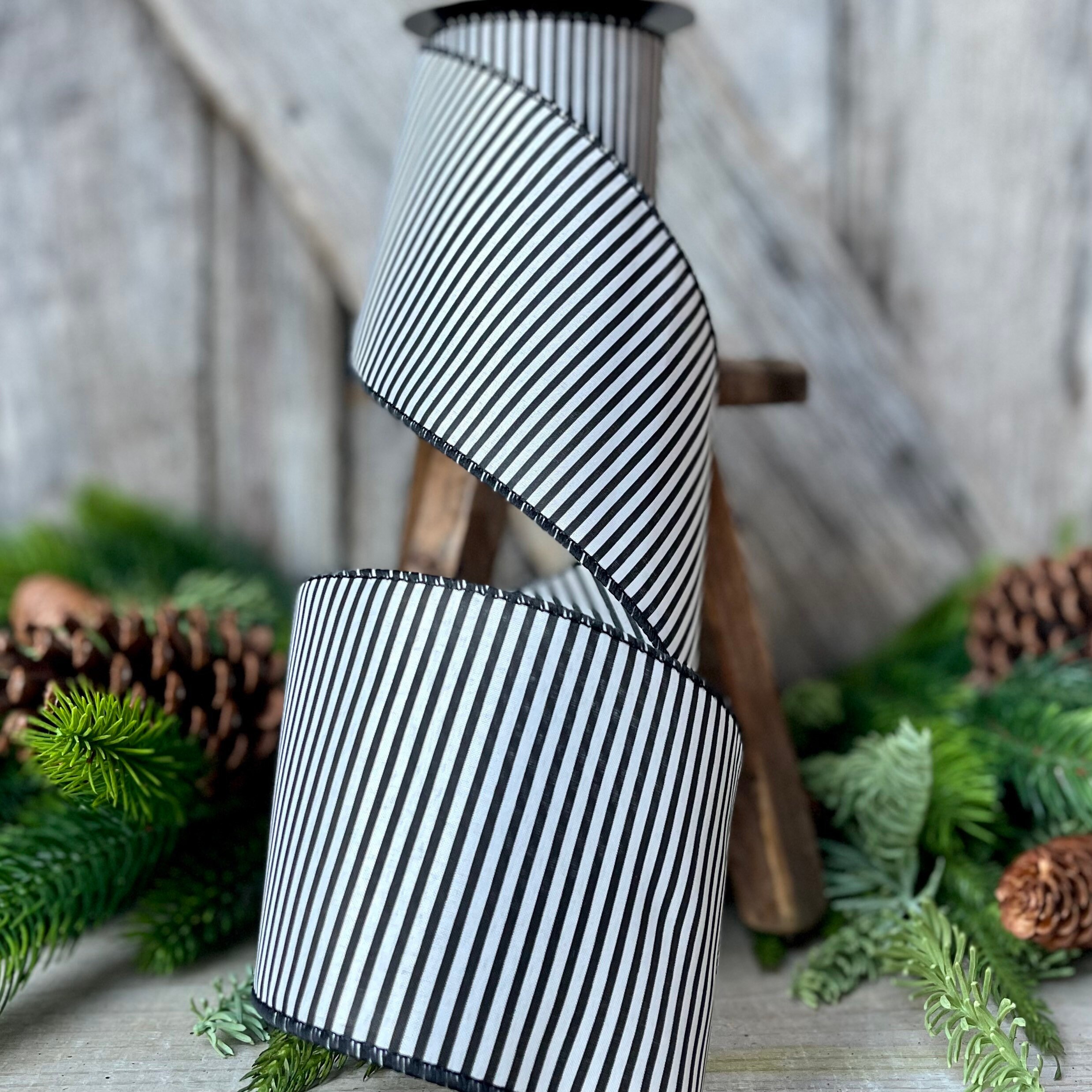 Melrose International Black and White Christmas Sentiment Ribbon (Set of 2) main image 0