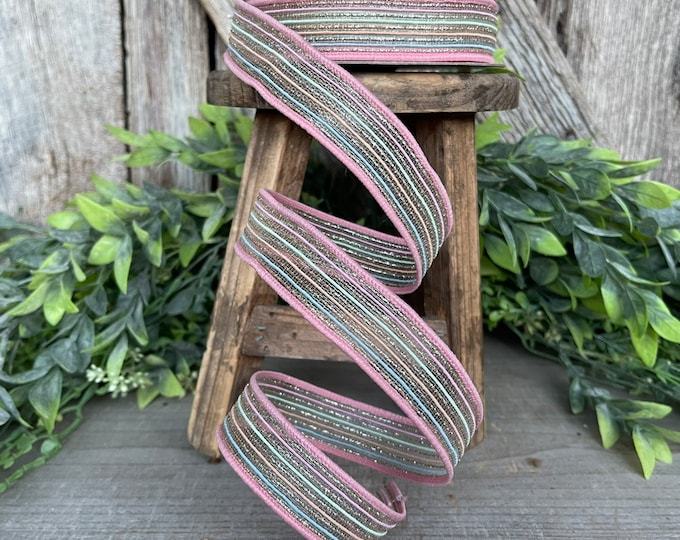 1" Unicorn Stripes Ribbon, Farrisilk Ribbon, Christmas Ribbon, Multi Colored Ribbon, Candy Theme, Floral Supply, Designer Ribbon RK593-32