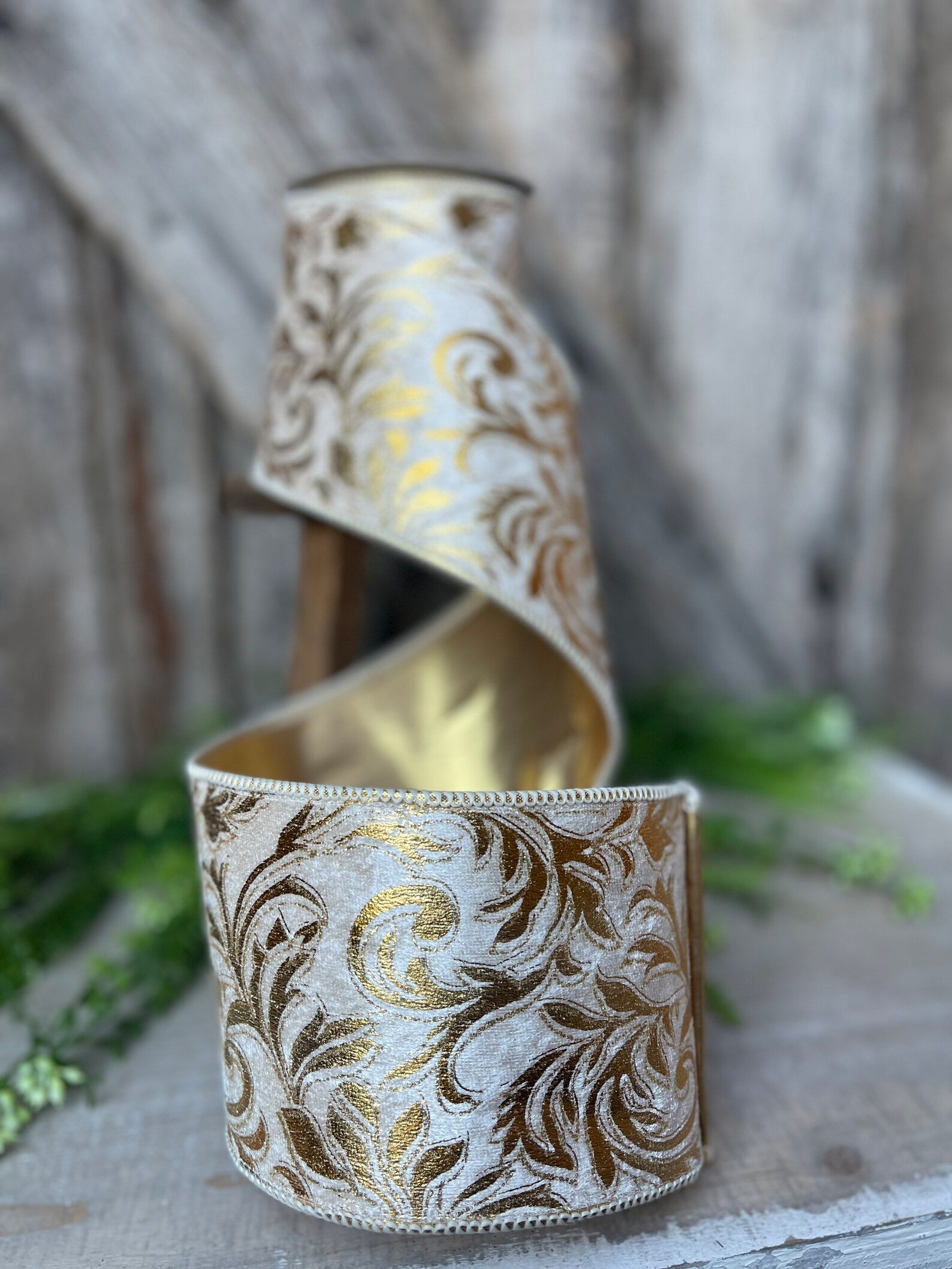 5 Yards Florence Scroll Ribbon 4 Gold Ribbon Gold - Etsy