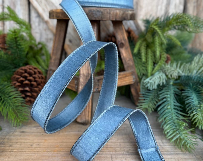1" Steel Blue Ribbon, Farrislk Silky Sheen Ribbon, SR154-17