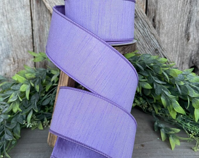 2.5” Lavender Dupion Ribbon, Farrisilk ribbon, wired ribbon, Spring Ribbon, Lavener Ribbon, Purple ribbon, Designer Ribbon, RK609-70