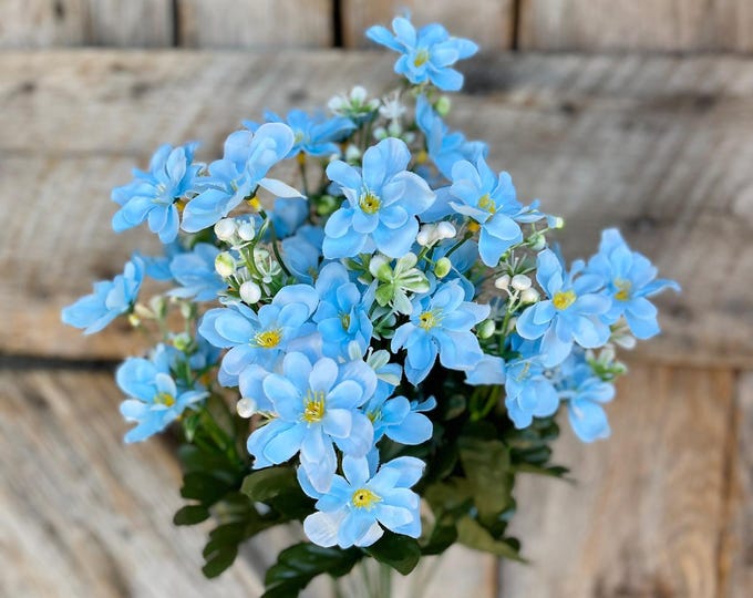 20" Light Blue Daisy Bush, Spring Floral Bush, Artificial Florals, Blue Floral Bush, Spring Florals