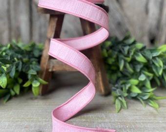 1" Light Pink Ribbon, Farrisilk Shabby Silk, 1 inch ribbon, pink ribbon, pink ribbon, Easter Ribbon, Craft Supply, Wreath Supply