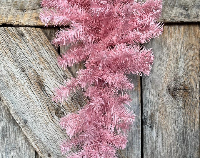 24" Pink Teardrop Swag, Artificial Pine Swag, Wreath Base, Pink Christmas Swag, Pinkmas Decor, Artifiical Pine, Front Door Swag , 82298-PK