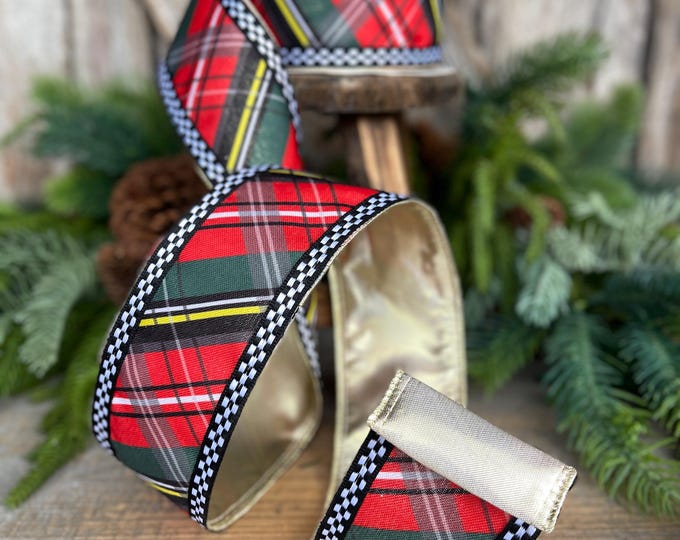 2.5" Traditional Christmas Plaid Ribbon